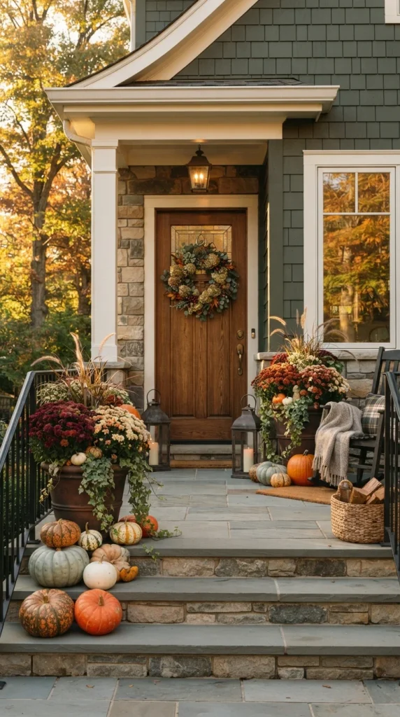 Add Large Pots of Autumn Mums