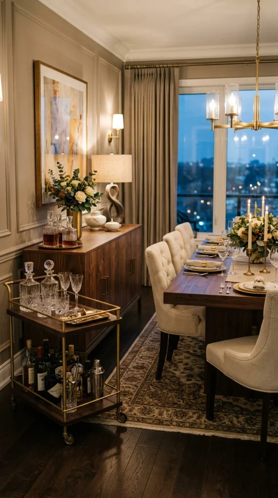 Add a Bar Cart or Drinks Cabinet