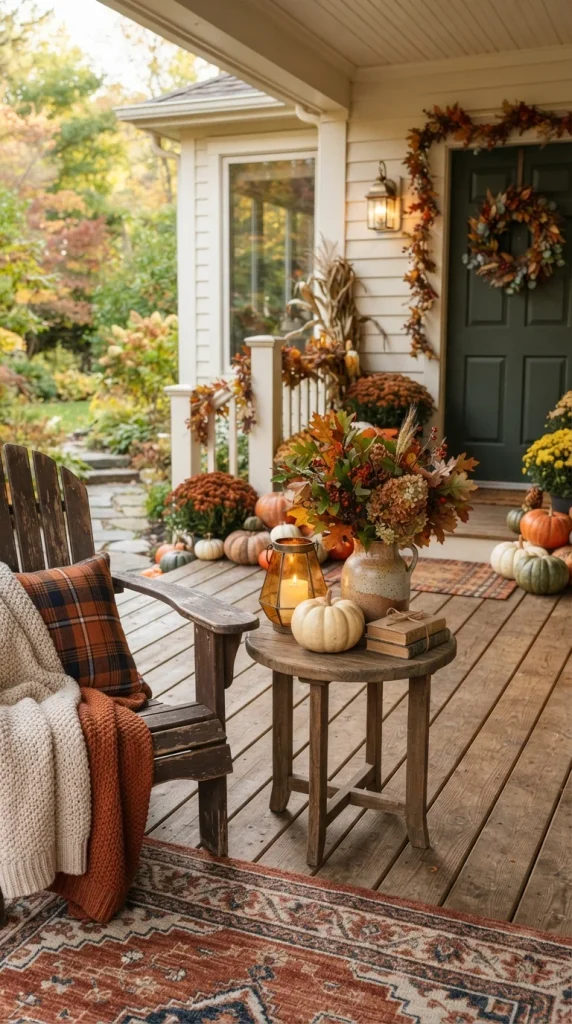 Add a Small Fall Porch Table
