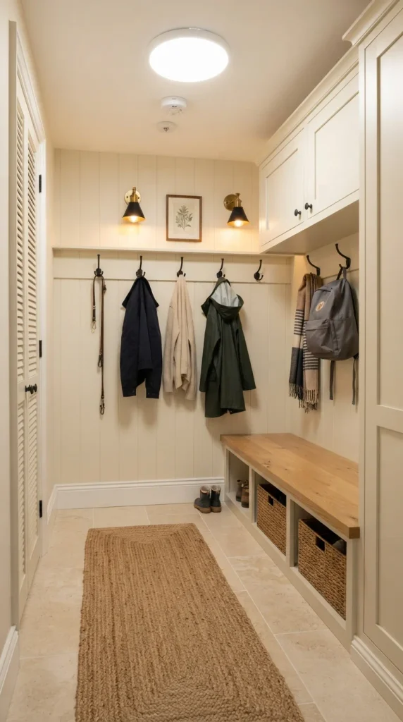 Brighten a Small Windowless Mudroom