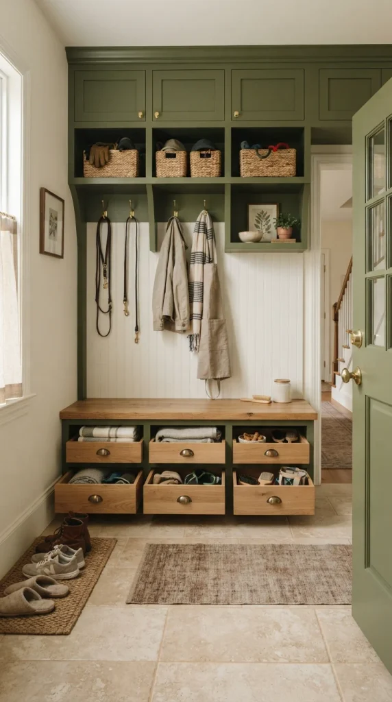 Create a Green Mudroom With Pet Storage