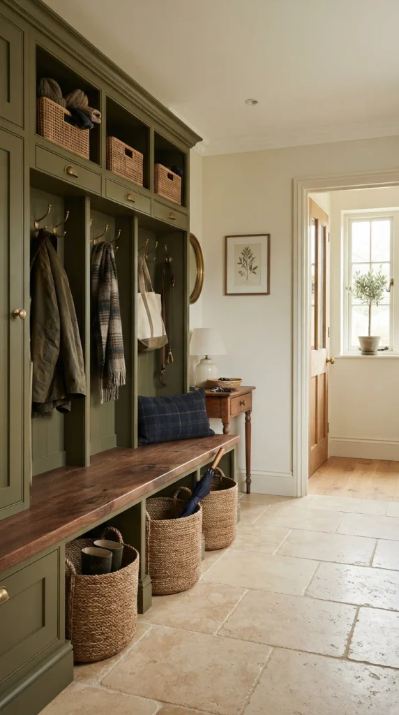 Create an Olive Green Mudroom
