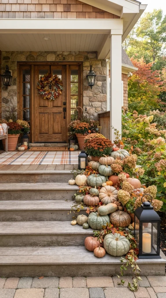 Decorate the Steps With Pumpkins