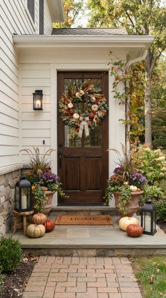 Keep Fall Porch Decor Simple and Balanced