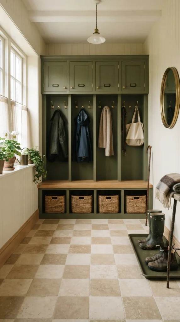 Pair Green With Checkerboard Flooring