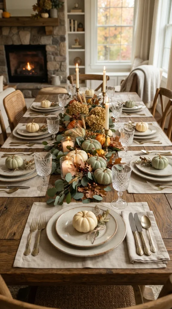 Use Mini Pumpkins at Each Place Setting