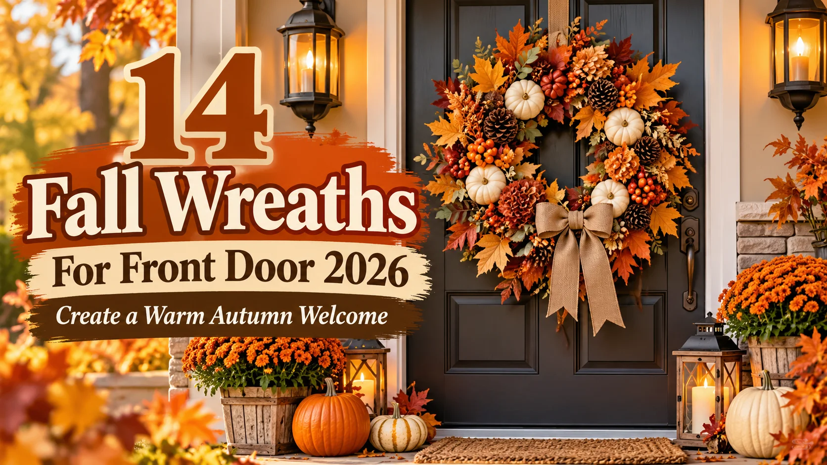 14 Fall Wreaths for Front Door 2026 to Create a Warm Autumn Welcome