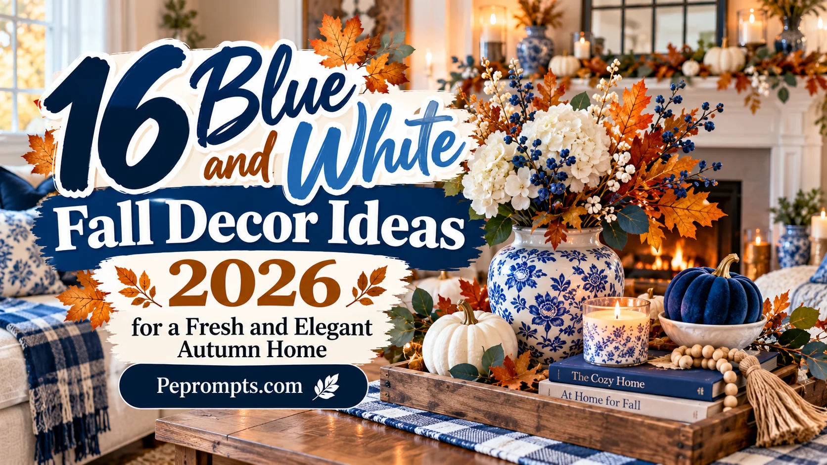 16 Blue and White Fall Decor Ideas 2026 for a Fresh and Elegant Autumn Home