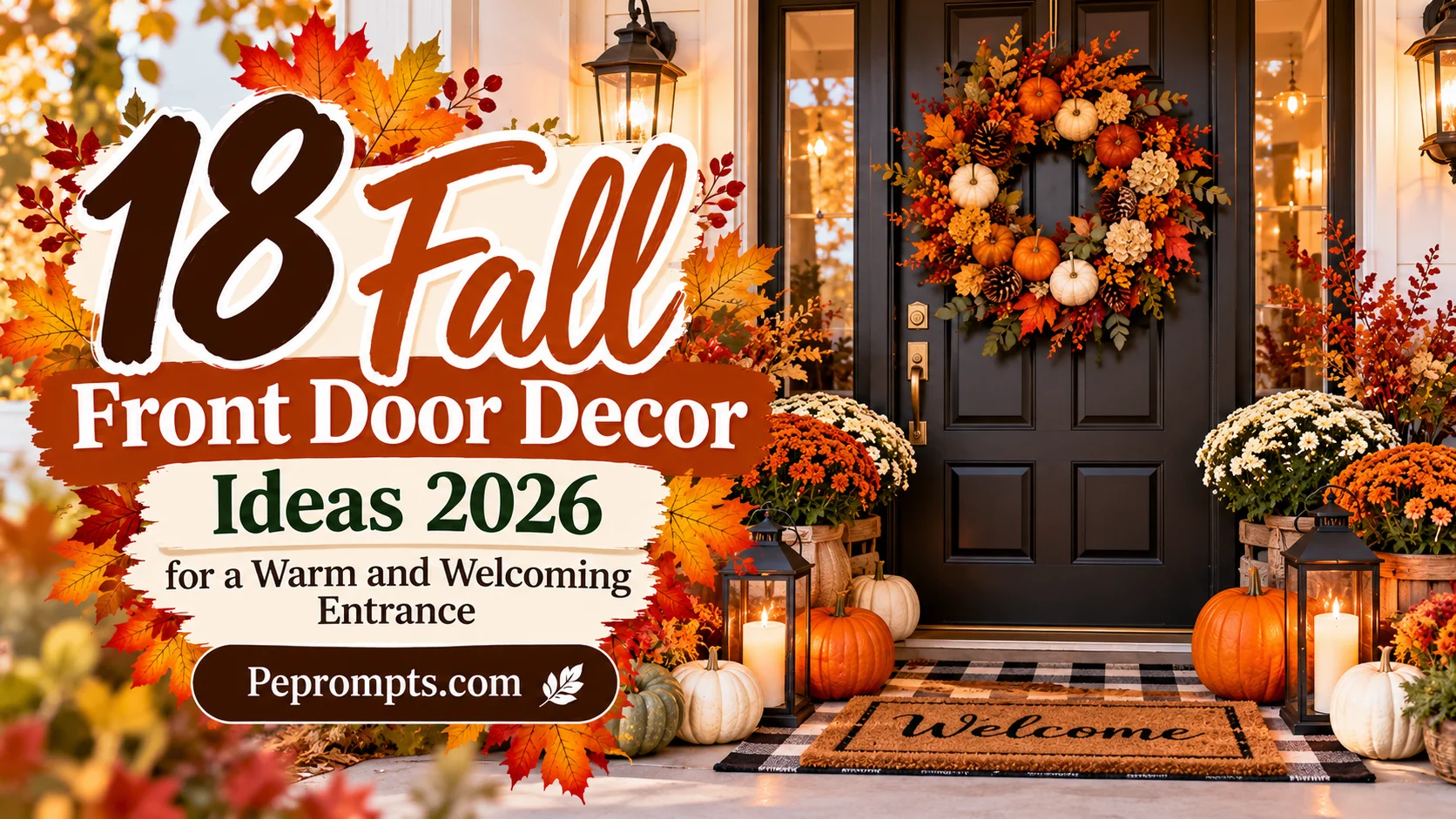 18 Fall Front Door Decor Ideas 2026 for a Warm and Welcoming Entrance