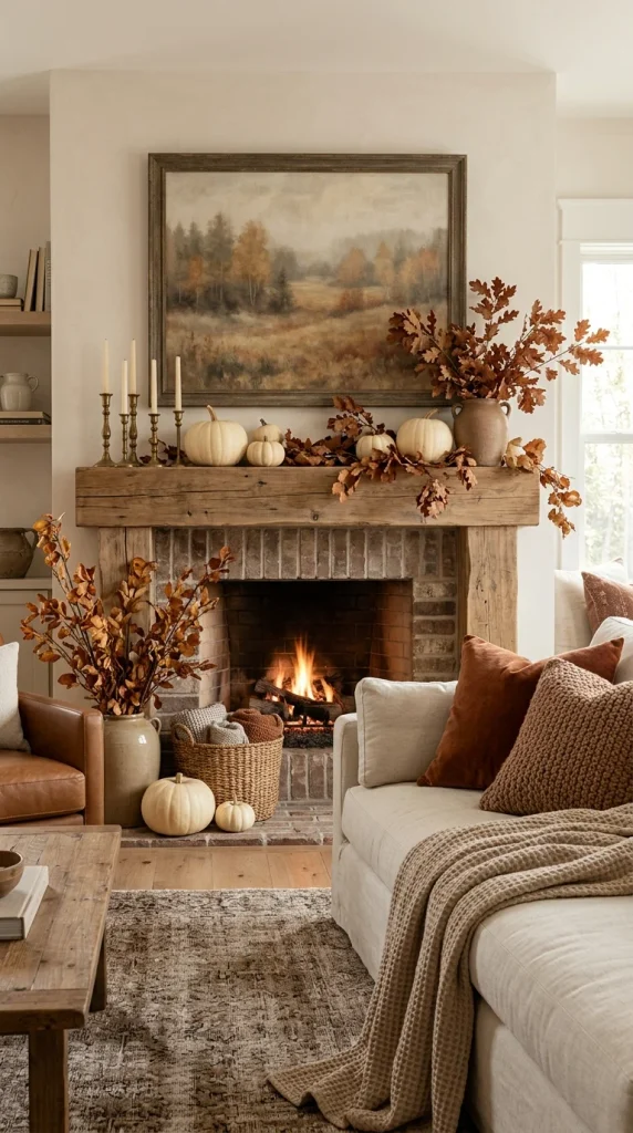 Add Autumn Artwork Above the Fireplace