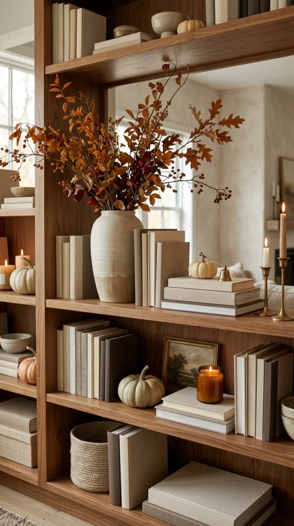 Add Autumn Branches in Ceramic Vases
