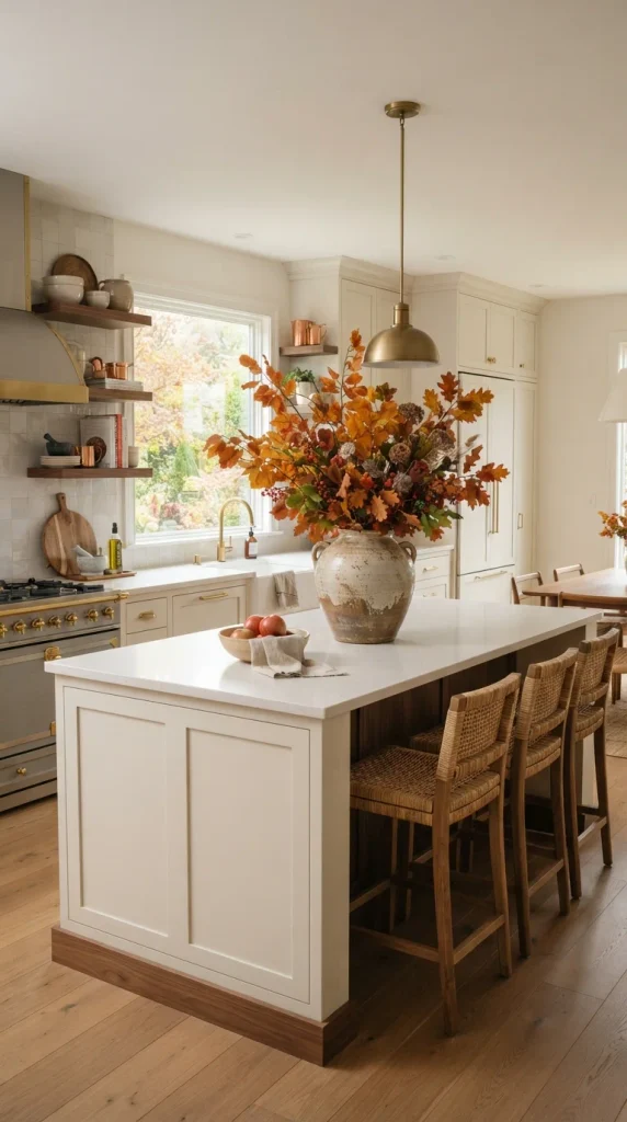 Add Autumn Branches in a Large Vase