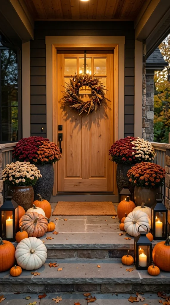 Add Large Pots of Autumn Mums