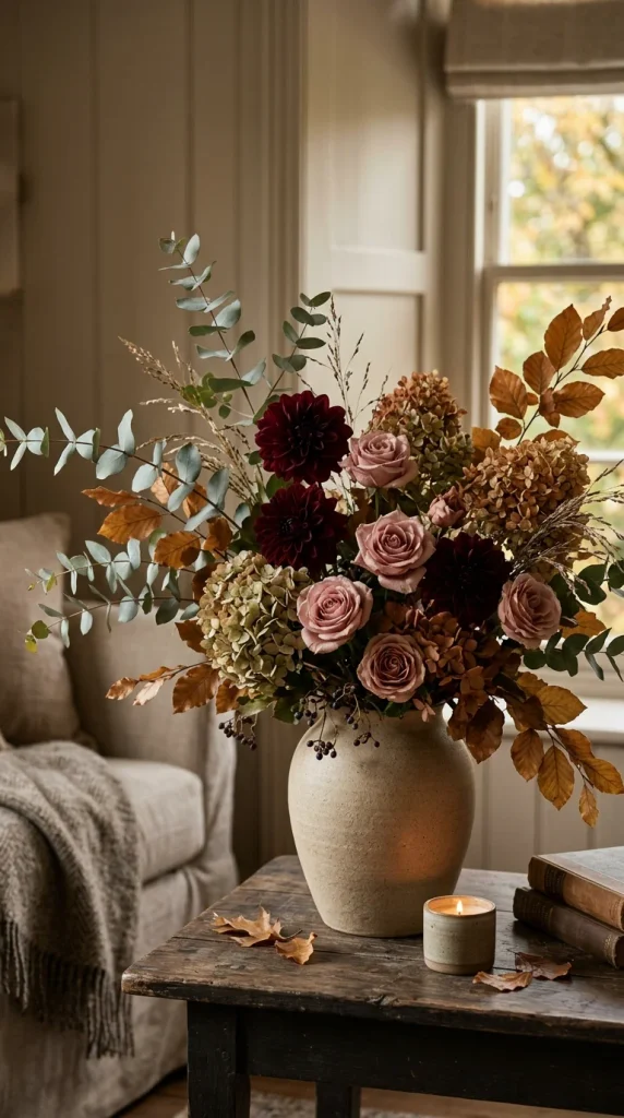 Add Pink and Burgundy Fall Florals
