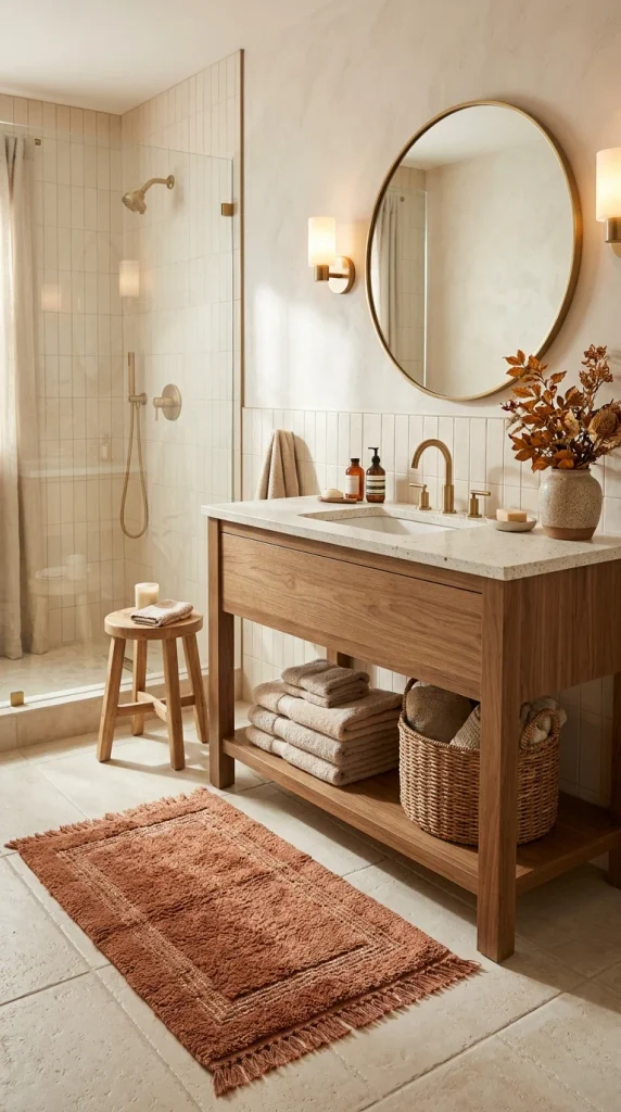 Add a Fall-Colored Bath Mat