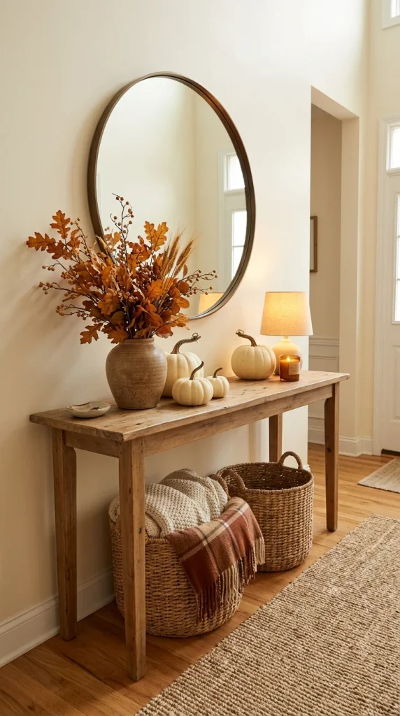 Add a Woven Basket Under the Table