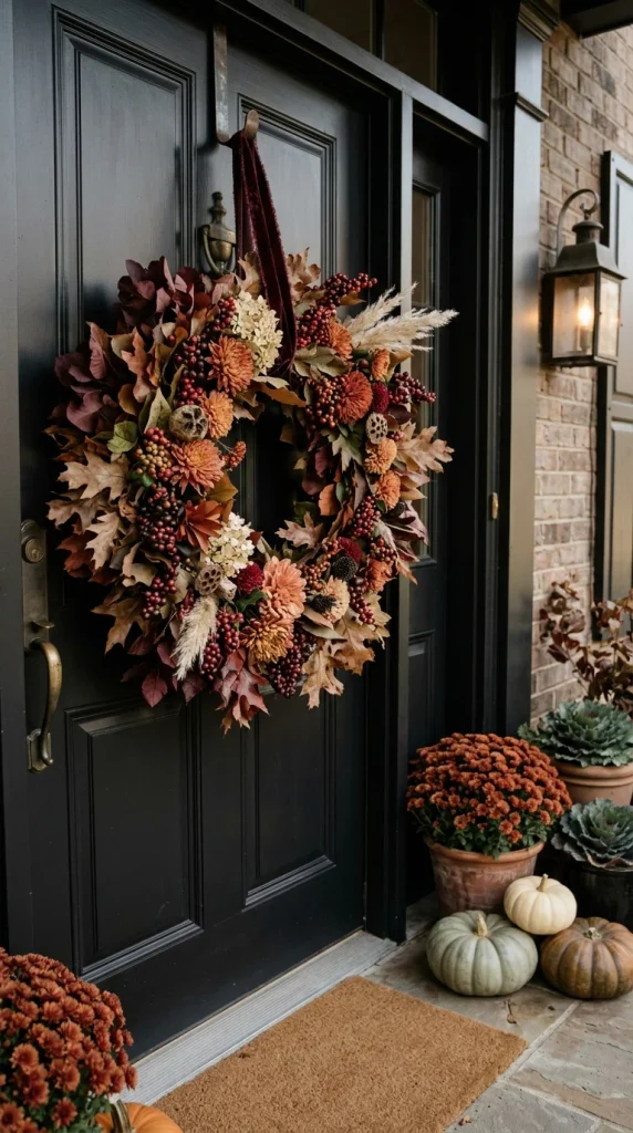 Burgundy and Rust Fall Wreath