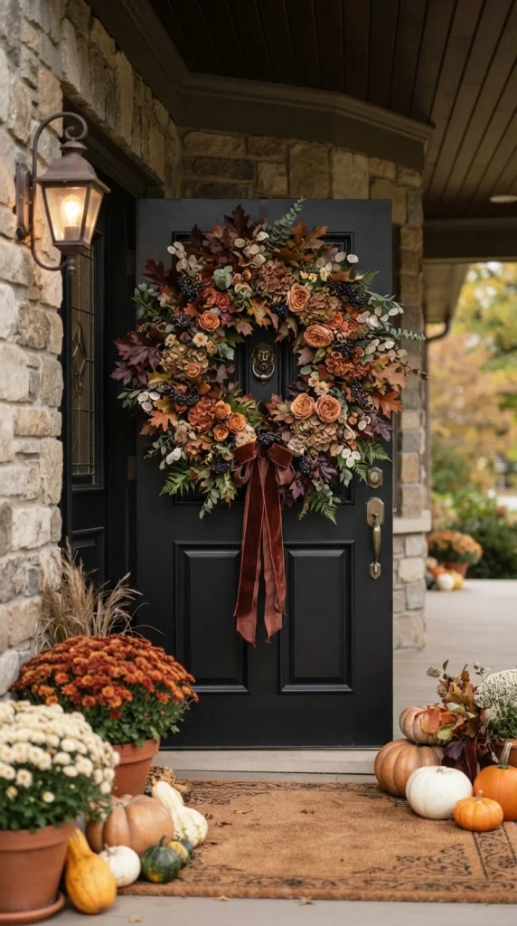 Burgundy and Rust Wreath