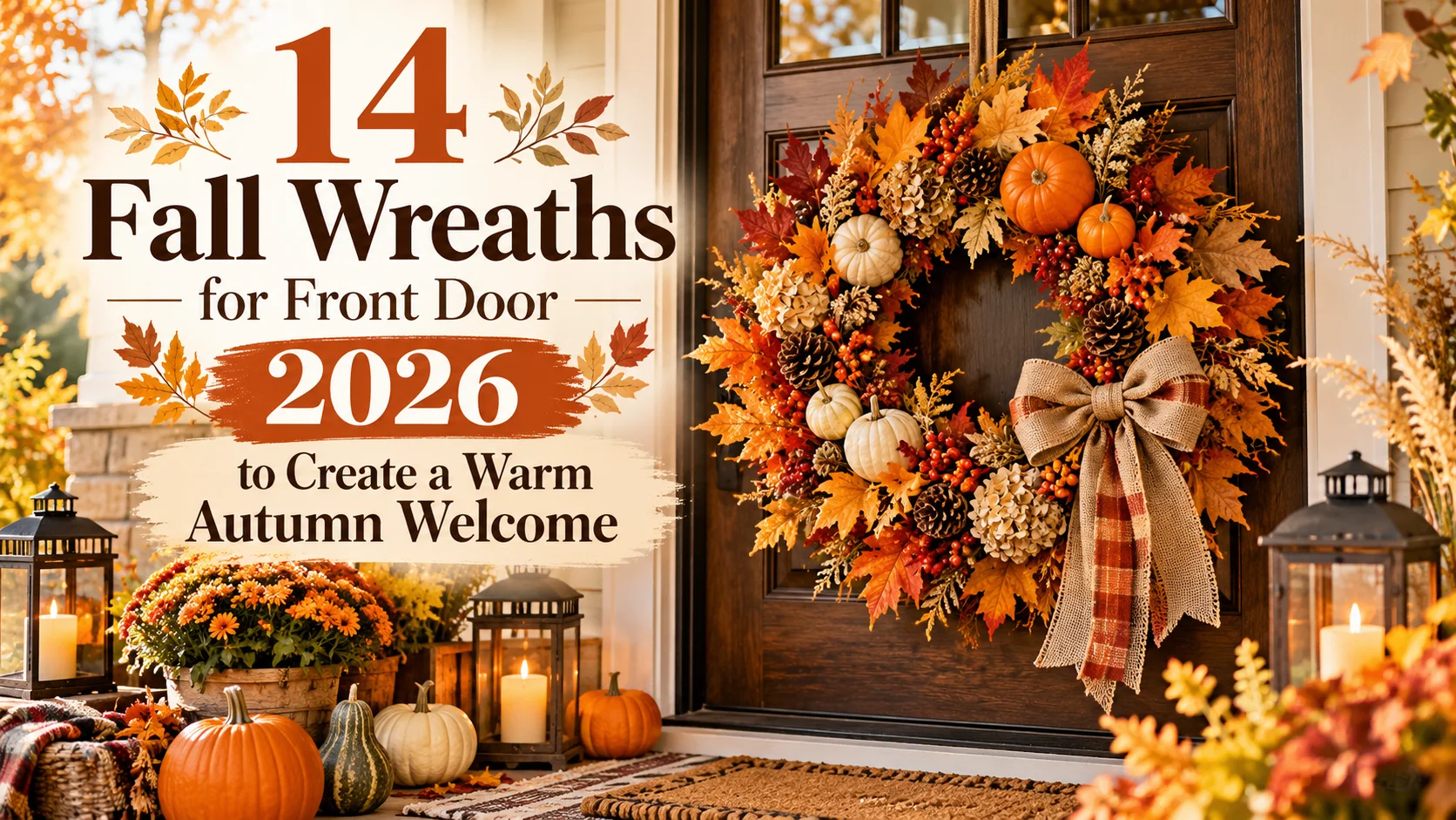 14 Fall Wreaths for Front Door 2026 to Create a Warm Autumn Welcome