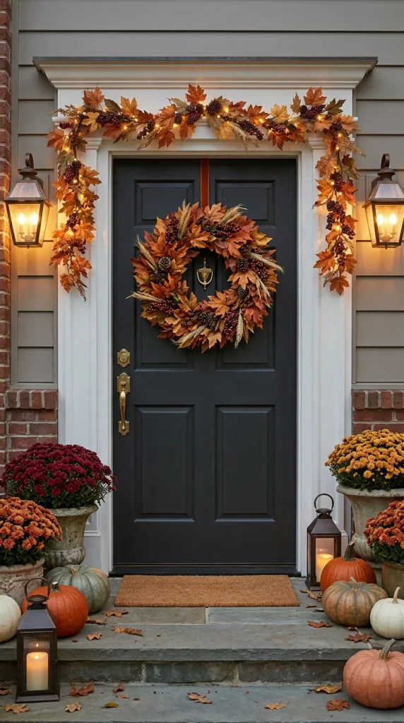Classic Orange Leaf Fall Wreath