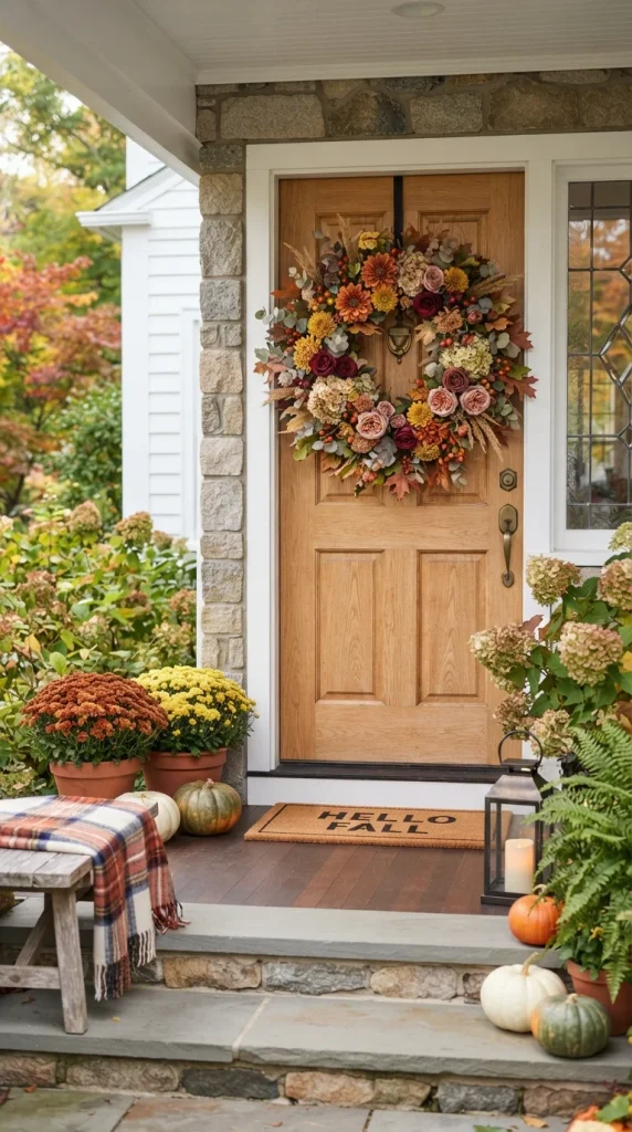 Colorful Fall Floral Wreath