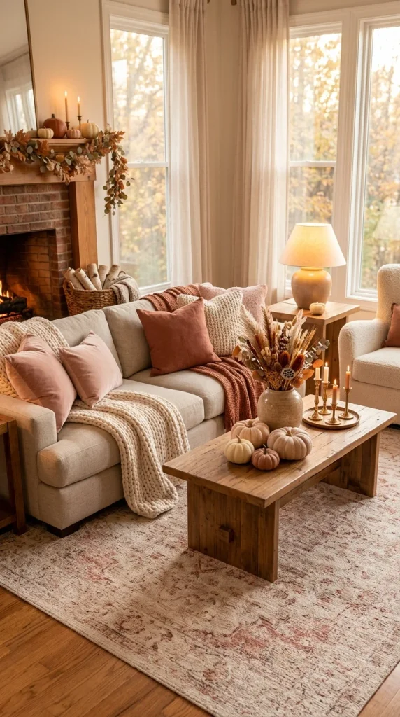 Combine Pink, Rust, and Cream
