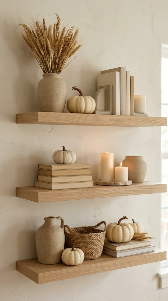 Create Neutral Fall Shelf Decor