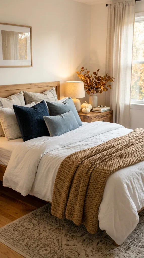 Create a Blue and White Fall Bedroom