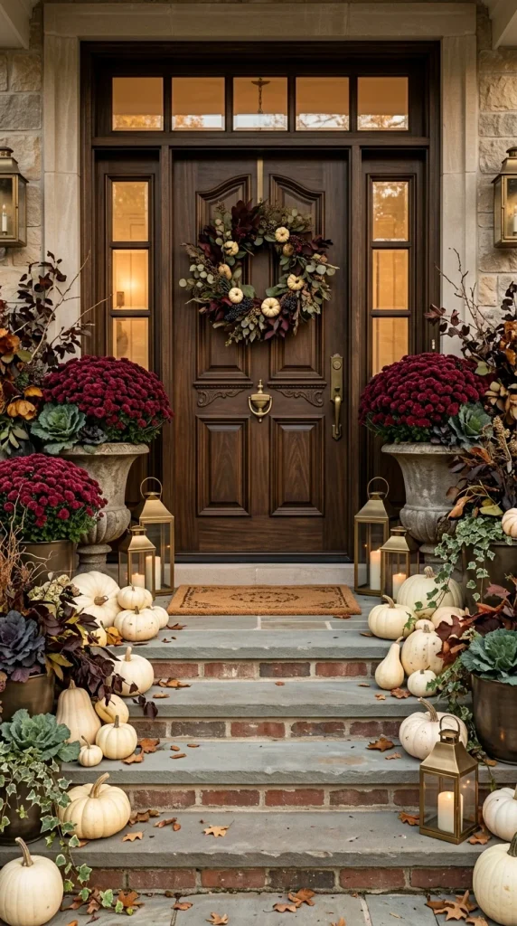 Create a Burgundy Fall Porch