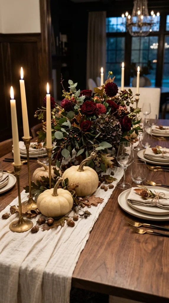 Create a Burgundy and Brass Centerpiece