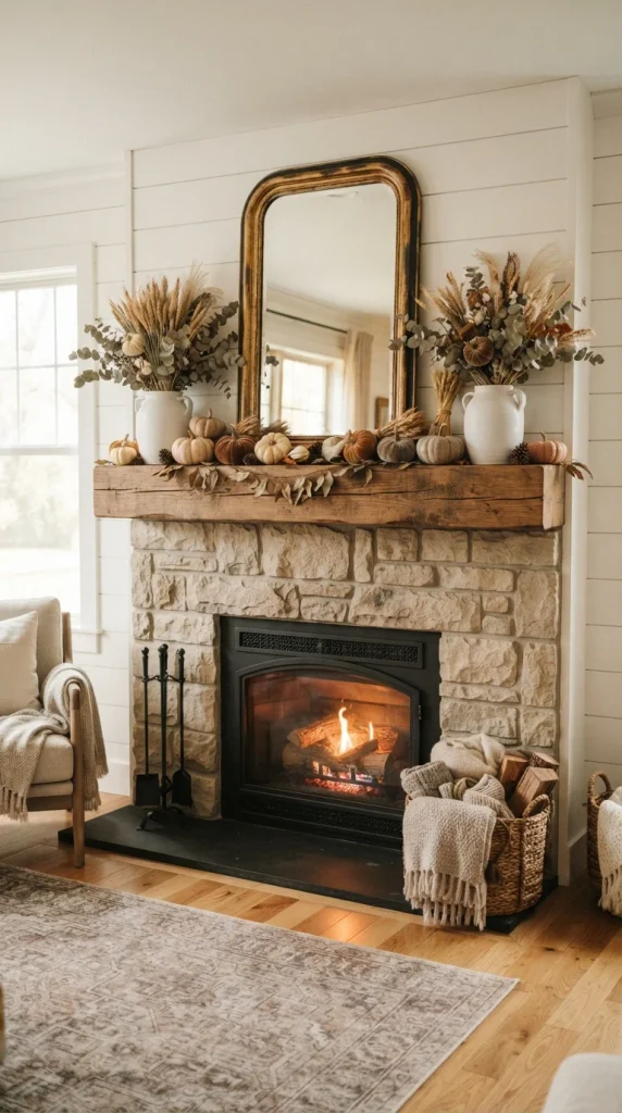 Create a Farmhouse Fall Mantle