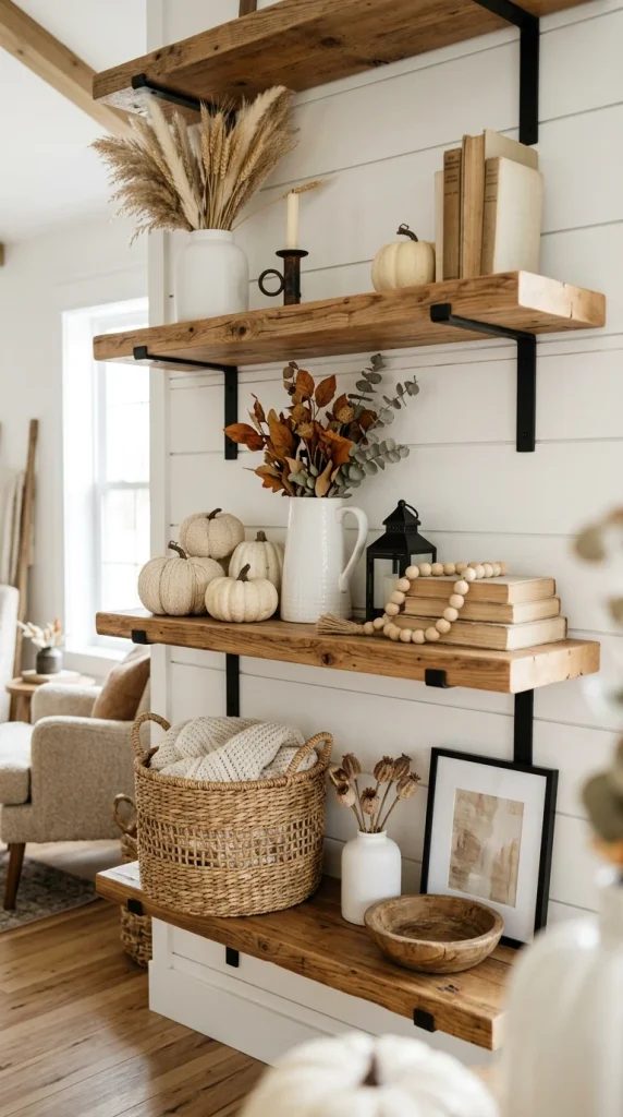 Create a Modern Farmhouse Fall Shelf