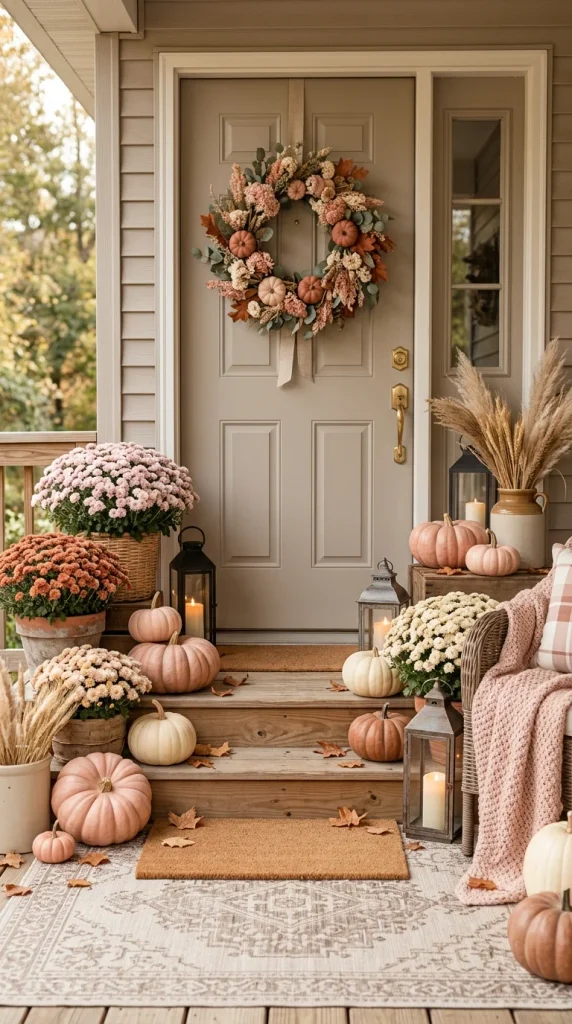 Create a Pink Fall Front Porch