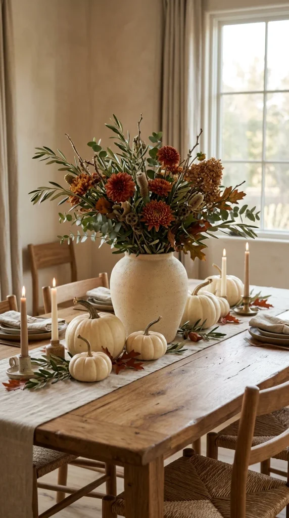 Create an Olive Green and Rust Centerpiece