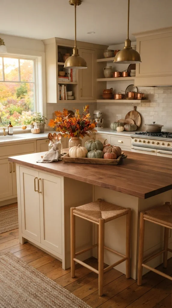 Decorate the Kitchen Island With Pumpkins