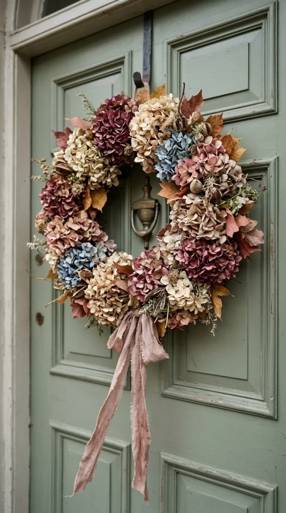 Dried Hydrangea Fall Wreath