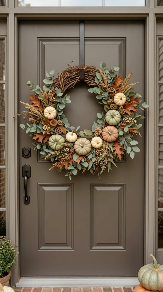 Eucalyptus and Pumpkin Wreath