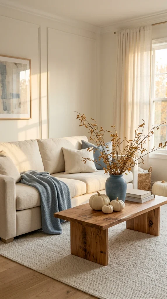 Keep Blue and White Fall Decor Simple