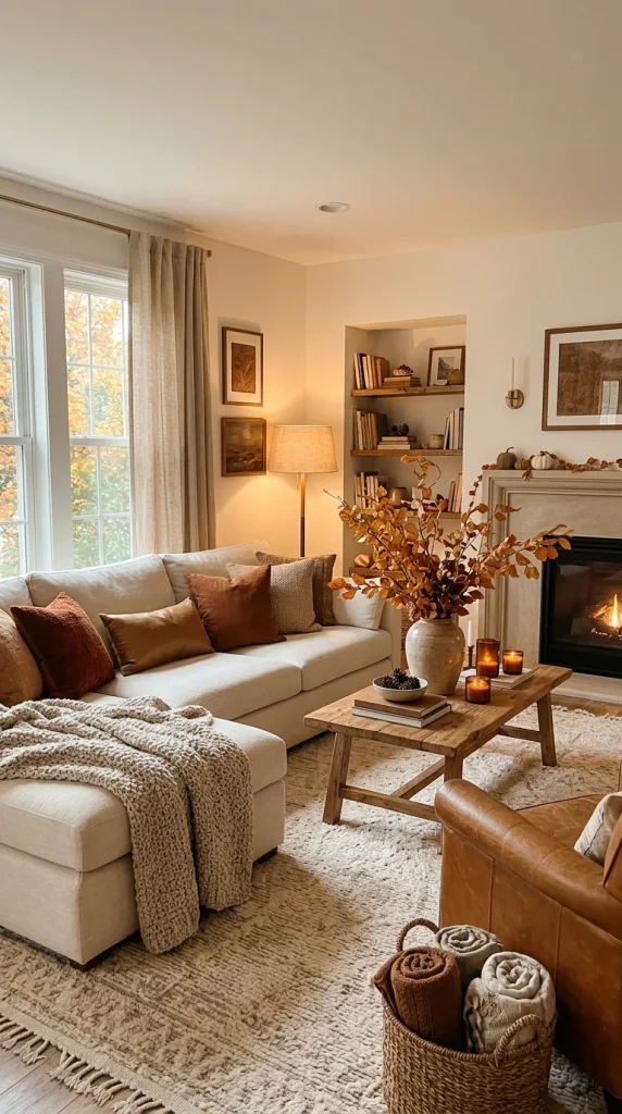 Layer Rust and Cream Throw Pillows
