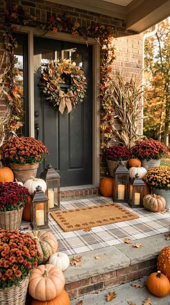 Layer a Fall Doormat With an Outdoor Rug