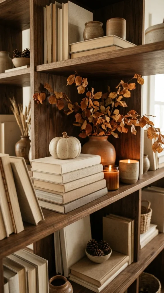 Mix Books With Fall Accessories