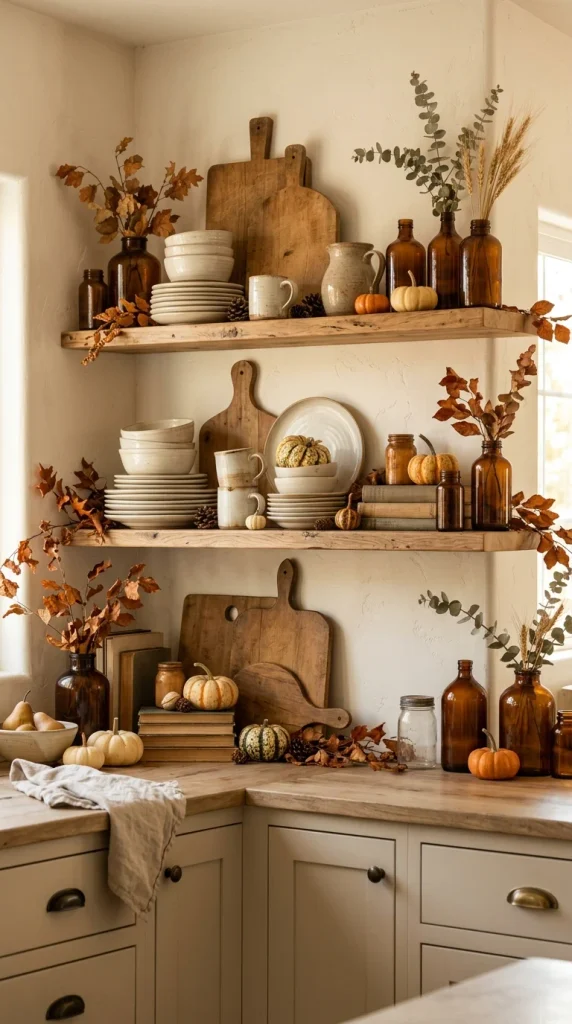 Style Kitchen Shelves for Fall