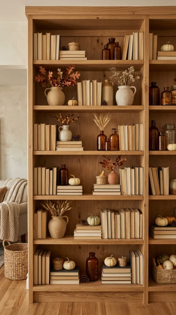 Style Shelves With Seasonal Accents