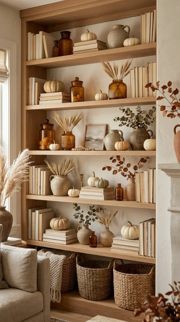 Style Shelves With Seasonal Details