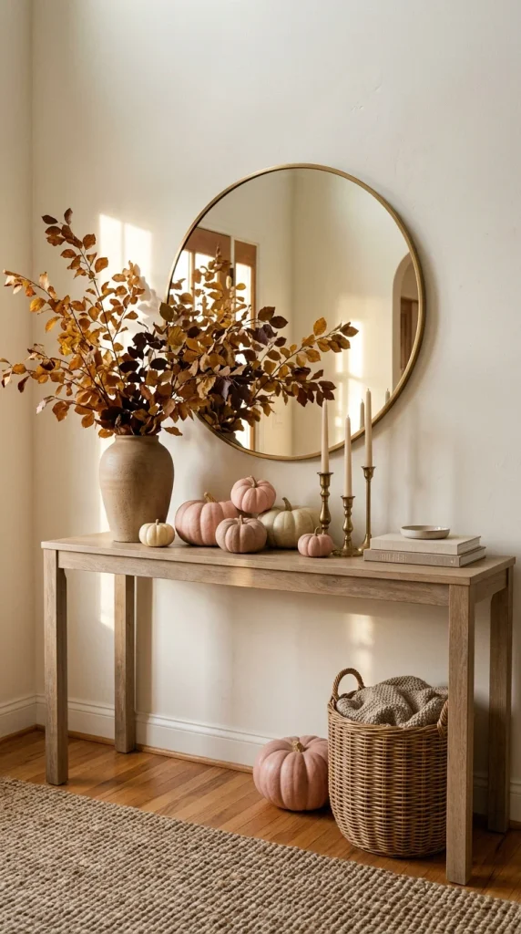 Style a Pink Fall Entryway Table