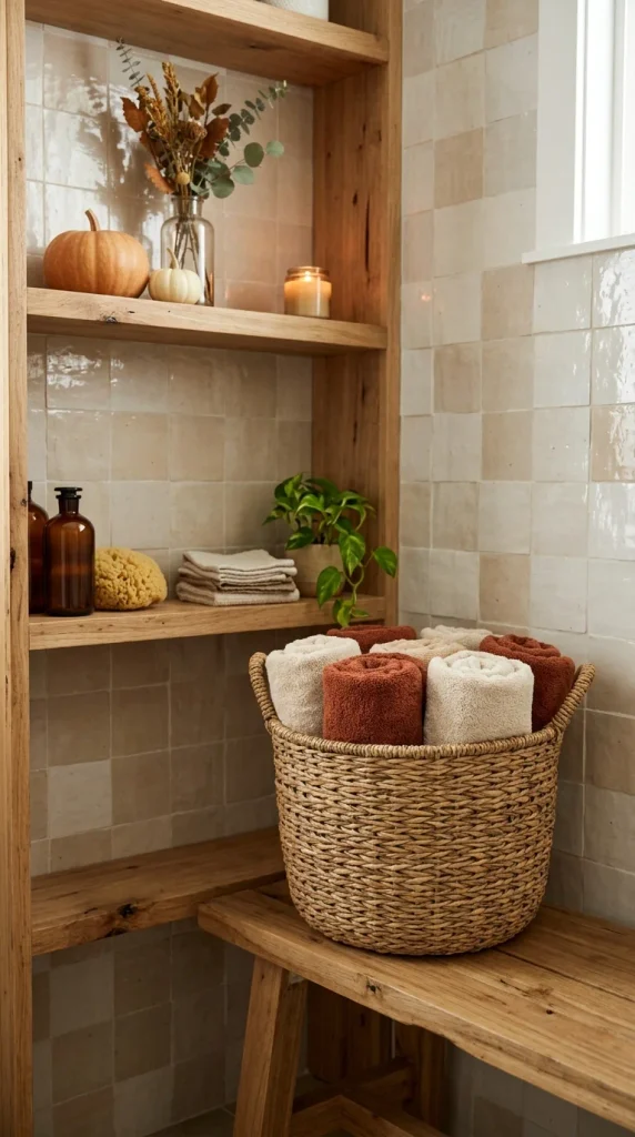 Style a Woven Basket With Towels