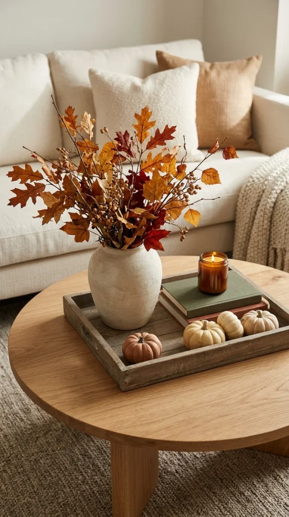 Style the Coffee Table With Pumpkins