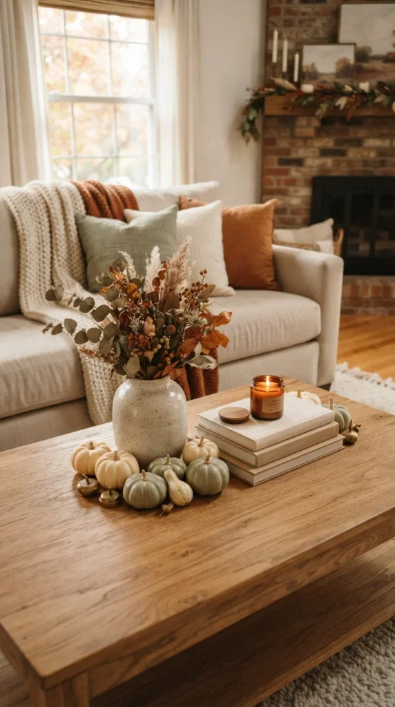 Style the Coffee Table With Pumpkins