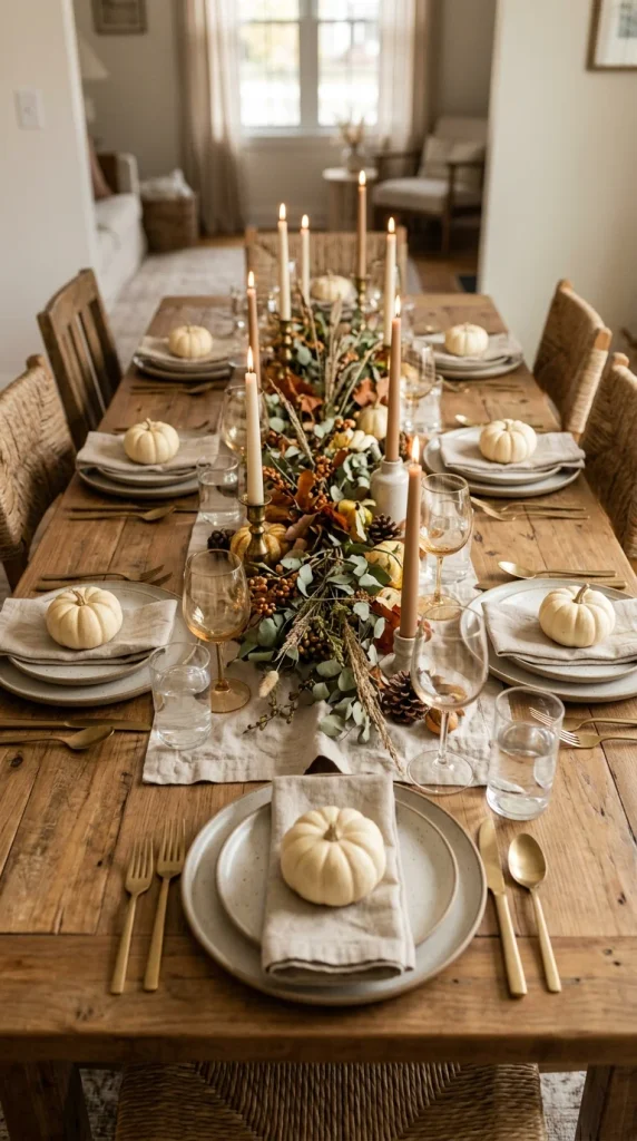 Use Mini Pumpkins at Each Place Setting