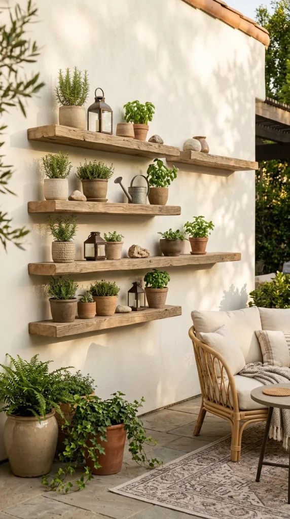 Use Outdoor Wall Shelves
